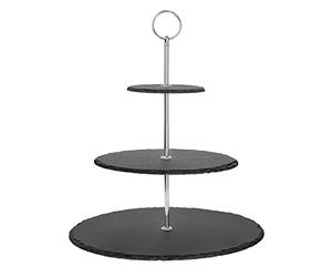 Olympia Présentoirà thé 3 étages en ardoise 300 x 345 mm