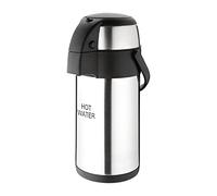 Olympia - Pump Action Airpot « Hot Water » 3 L - Distributeur de thé et café isotherme à double paroi en inox avec verrouillage de sécurité et poignée de transport DP129