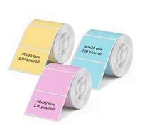 Olympia Rouleau d'étiquettes pour PM220 Mix Pack coloré | 40 × 30 mm | Transparent | Étiquettes pour imprimante d'étiquettes PM220 | Imperméable et résistant à l'abrasion