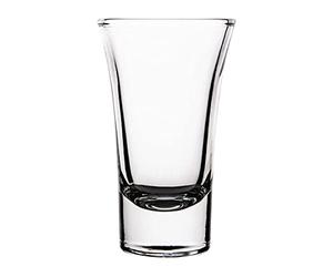 Olympia Shooter Boston, Lot de 12 verres à shot 60 ml/2 oz, verre transparent, dimensions : 87 x 53 mm, design cannelé avec base lourde, bord roulé, passent au lave verres, GF920