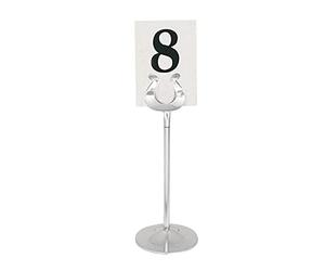 Olympia Support numéro de table 200mm, acier inoxydable, design à pince en fer à cheval, cartes numériques (GC086) vendues séparément, numéros de table pour pubs, cafés, restaurants et bistros, P343