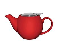 Olympia Théière rouge en grès 510 ml, couvercle métallique amovible, passe au lave-vaisselle, usage professionnel et domestique, GM594