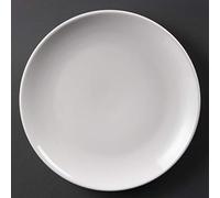 Olympia Whiteware Assiettes Coupe Rondes en Porcelaine Blanche 250mm - Empilable et Résistant au Lave Vaisselle - Paquet de 12