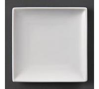 Olympia Whiteware Assiettes carrées 140 mm (lot de 12), porcelaine vitrifiée blanche, résistante aux chocs et aux éclats, empilable, résistante aux éclats, passe au micro-ondes, U153