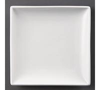 Olympia Whiteware Assiettes carrées 240 mm (lot de 12), porcelaine blanche, passe au four, au micro-ondes, au lave-vaisselle et au congélateur, U155