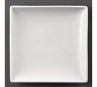 Olympia Whiteware Assiettes carrées 295 mm (lot de 6), porcelaine blanche, passe au four, au micro-ondes, au lave-vaisselle et au congélateur, U156