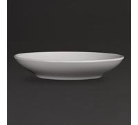 Olympia Whiteware Assiettes creuses blanches 260 mm (lot de 6), porcelaine blanche, ensemble assiettes à pâtes, résistant au four, au micro-ondes, au lave-vaisselle et au congélateur, CM187