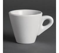 Olympia Whiteware - Lot de 12 tasses coniques à espresso 60 ml, blanc, s'adapte à la soucoupe Y112 (vendue séparément), compatible four, micro-ondes, lave-vaisselle et armoire réfrigérée, Y111