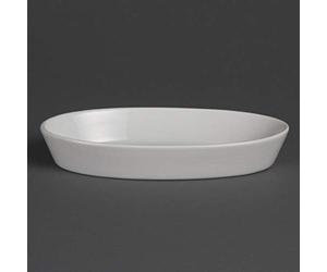 Olympia Whiteware Lot de 6 assiettes ovales en porcelaine 195 x 110 mm