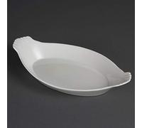 Olympia Whiteware Lot de 6 plats ovales en porcelaine 320 x 177 mm