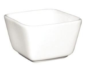 Olympia Whiteware Mini Plats Carrés Hauts en Porcelaine Blanche 75mm - Entièrement Vitrifié avec Bords Roulés Renforcés - Paquet de 12