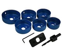 Olympic Fixings Lot de 9 scies-cloches en acier de 60, 65, 70, 72, 75 et 85 mm - Kit d'installation de plafonnier sur plaques de plâtre, plastique et bois