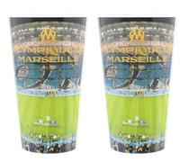OLYMPIQUE DE MARSEILLE 2 x Verre gobelet éco cup 600 ml OM - Collection officielle Fabriqué en France