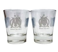Profida Verre shooter à liqueur Olympique de Marseille – Collection officielle – Pack de 2