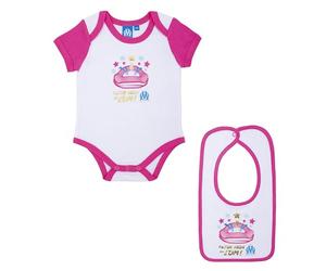 OLYMPIQUE DE MARSEILLE Body Bavoir bébé Fille Om - Collection Officielle