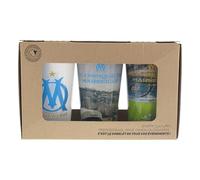 OLYMPIQUE DE MARSEILLE Box 3 x Verre gobelet éco cup 600 ml OM - Collection officielle Fabriqué en France