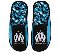 OLYMPIQUE DE MARSEILLE Chaussons Om - Collection Officielle Taille Homme ,Noir Bleu,38 EU