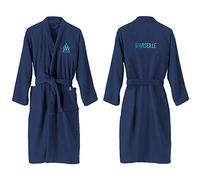 Olympique de Marseille Ruban Peignoir Adulte brodé Taille M | 100% Coton | Oeko-Tex | Bleu