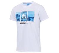 10 Ans - T-Shirt Enfant - Olympique De Marseille - Om - Coton - Manches Courtes - Blanc Multicolore