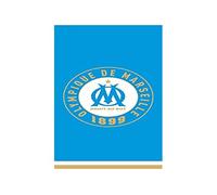 OLYMPIQUE MARSEILLAIS Om Equipe Drap de Bain/Plage Bleu 100% Coton 75X150 Cm