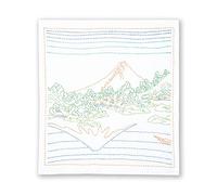 olympus Fil Sashiko Hana Fukin Hokusai Katsushika Série Le mont Fuji se reflète dans le lac Kawaguchi dans la province de Kau Tissu imprimé
