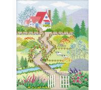 Olympus kit de point de croix compté "Maison dans un jardin de fleurs", 29,5x23,