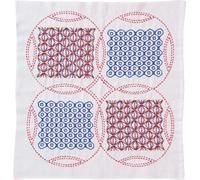 Olympus Kugurizashi Sashiko paquet de broderie "Hana Fukin Asanoha & Zeni-sashi", tissu imprimé, 34x34cm, original du Japon