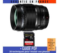 Olympus M.Zuiko Digital ED 45mm f/1.2 PRO + 1 SanDisk 32GB UHS-II 300 MB/s + Guide PDF MCZ DIRECT '20 TECHNIQUES POUR RÉUSSIR VOS PHOTOS