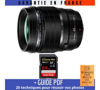 Olympus M.Zuiko Digital ED 45mm f/1.2 PRO + 1 SanDisk 64GB UHS-II 300 MB/s + Guide PDF MCZ DIRECT '20 TECHNIQUES POUR RÉUSSIR VOS PHOTOS