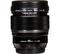 Olympus M.Zuiko Objectif Digital ED 45mm F1.2 PRO, focale fixe lumineuse, compatible tout appareil Micro 4/3 (modèles Olympus OM-D & PEN, Panasonic série G), Noir