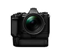 Olympus OM-D E-M5 Mark II Kit, Appareil Photo Micro 4/3 (16,1 MP, Stabilisation d'Image 5 Axes, Viseur Électronique) + Objectif M.Zuiko Zoom 12-40mm PRO + support de batterie et batterie, Noir