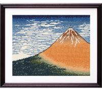 Olympus pack de broderie au point de croix "Le Fuji par temps clair de Katsushika Hokusai", motif à compter, 29,5x37cm, original du Japon