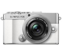 Olympus Pen E-P7 Appareil Photo Micro Four Thirds, capteur 20 MP, écran HD LCD inclinable, 4K, Wi-FI, contrôle de Profil Couleur et Monochrome, Blanc + M.Zuiko Digital Ed 14-42mm EZ Argent