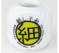 Olympus Sashiko fil fin (Thread Thin), coton, pelote, environ 80m, couleur 201, blanc, fabriqué au Japon
