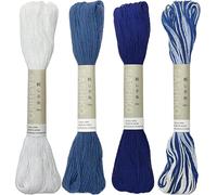 Olympus Sashiko Lot de 4 écheveaux de fil 20 m 100% coton