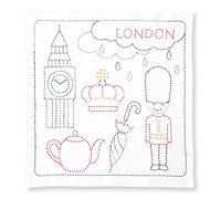 Olympus Thread Sashiko Hana Fukin World Walker Kit de broderie Motif Londres Tissu imprimé