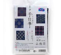 olympus Thread Sashiko - Tsumugi - Lot de 5 dessous de verre en tissu imprimé - Bleu foncé - Multicolore