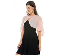 olyrjie Châle en mousseline de soie douce en dentelle pour robe de soirée, robe de mariage pour femme, Mousseline Blush, taille unique