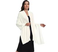 olyrjie Châle et écharpes en mousseline de soie pour femme - Écharpes chaudes pour mariage, soirée, châles pashmina, ivoire, taille unique