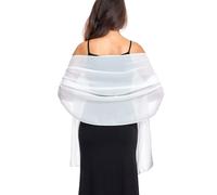 olyrjie Écharpe en mousseline de soie douce pour robes et accessoires pour femmes, ivoire, taille unique