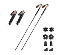 OLYSPM 2 PCS Baton de Marche Pliable,Bâton de Marche,Bâtons de Randonnée avec 4 Conseils pour s'adapter à Différentes Conditions de Terrain,Baton de Randonnée en Aluminium pour Hommes,Femmes,Seniors