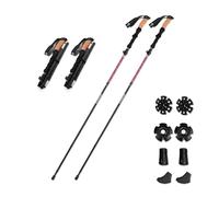 OLYSPM 2 PCS Baton de Marche Pliable,Bâton de Marche,Bâtons de Randonnée avec 4 Conseils pour s'adapter à Différentes Conditions de Terrain,Baton de Randonnée en Aluminium pour Hommes,Femmes,Seniors