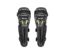 OLYSPM Genouillère Moto,Genouillères pour Moto,Genouillère VTT avec Coque en PP Haute Résistance et Rembourrage en EVA Haute Densité,3 Bandes Élastiques pour une Fixation plus Sûre