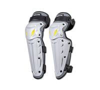 OLYSPM Genouillère Moto,Genouillères pour Moto,Genouillère VTT avec Coque en PP Haute Résistance et Rembourrage en EVA Haute Densité,3 Bandes Élastiques pour une Fixation plus Sûre