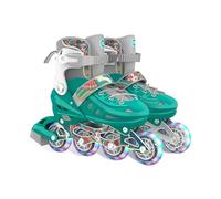OLYSPM Patins à roulettes,Roller Enfant Fille,Patin a Roulette,5 Tailles de Roller Réglables avec Motif de Style Chinois et 8 Roues Lumineuses pour Garçons et Filles