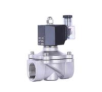 OLZXKUCEB Électrovanne étanche en Acier Inoxydable 1 "", électrovanne 12 Volts normalement fermée avec indicateur de Puissance LED(Npt-24vdc-viton-seal)