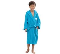 Om 1899 Peignoir Enfant | 100% Coton | Oeko-TEX | Taille 10/12 Ans | Brodé Garçon | Bleu