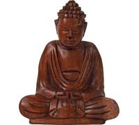 Om Bouddha Amitabha 15 cm Statue assise Bois Sculpture Lotus Méditation Feng-Shui