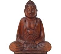 Om Bouddha Amitabha 20 cm Statue assise Bois Sculpture Lotus Méditation Feng-Shui