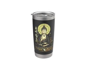 Om Mani Padme Hum Méditation Bouddha Tibétain Mantra Yoga Gobelet isotherme en acier inoxydable double paroi